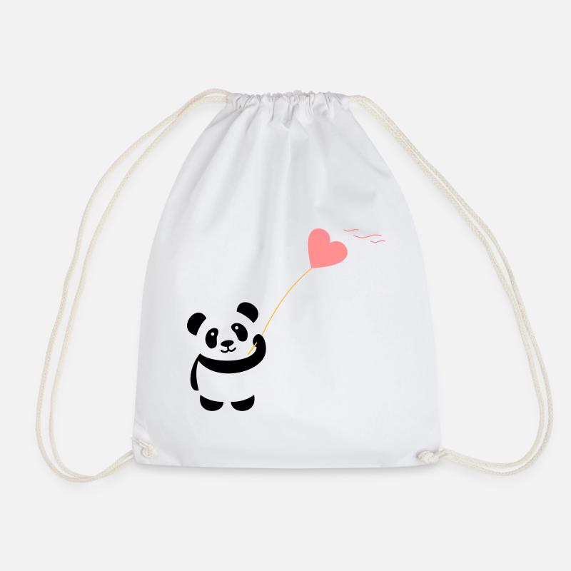 panda herz niedlich luftballon bär groß dick kusch - Turnbeutel - Weiß