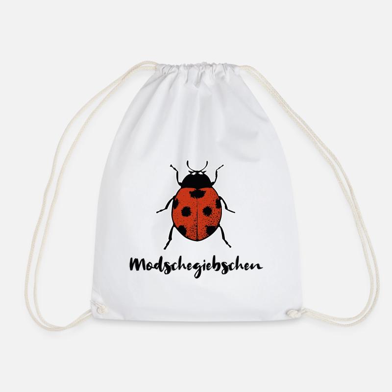 Modschegiebchen Marienkäfer Sächsisch Geschenk - Turnbeutel - Weiß
