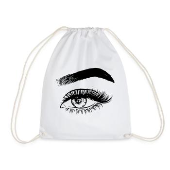 Auge rechts Geschenk Geschenkidee - Turnbeutel - Weiß - Vorne