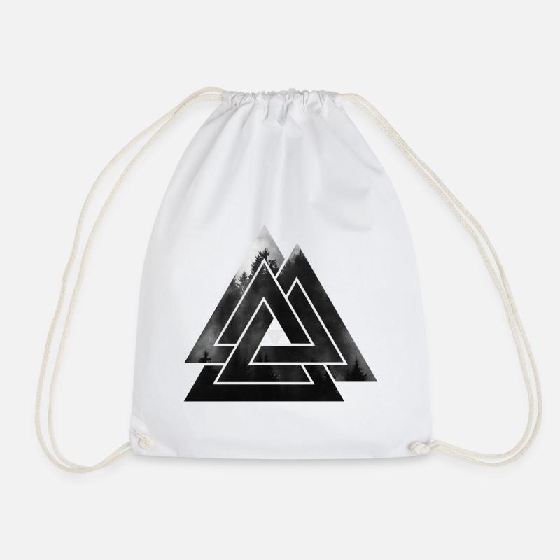 Valknut Wikinger Symbol - Turnbeutel - Weiß