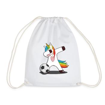 Unicorn soccer unicorn magical gate child - Drawstring Bag - white - Front