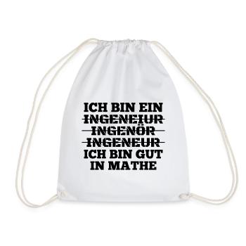 Ingenieur Ich bin gut in Mathe Geschenk - Turnbeutel - Weiß - Vorne