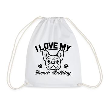 I LOVE MY FRENCH BULLDOG - Sac de sport léger - blanc - Devant