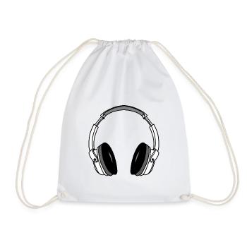 Casque Musique Musique Fête Danse - Sac de sport léger - blanc - Devant