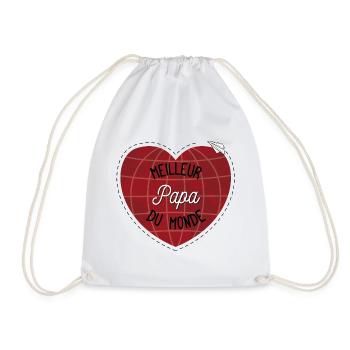 Cœur globe Papa du Monde - Sac de sport léger - blanc - Devant