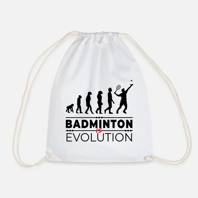 Badminton is evolution - Message Humor Parodie - Turnbeutel - Weiß