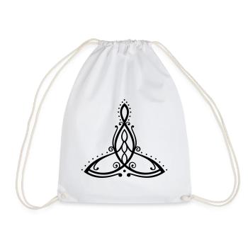 Celtic Motherhood Symbol Mother with three children - Drawstring Bag - white - Front