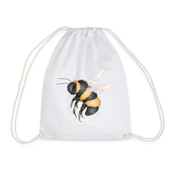 detaillierte Zeichnung einer fliegenden Hummel - Turnbeutel - Weiß - Vorne