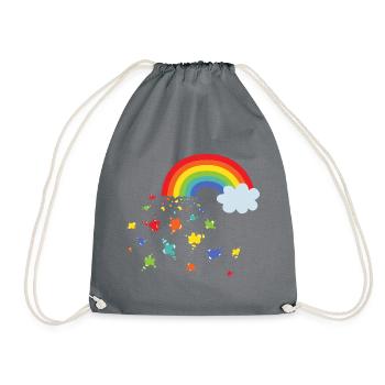 Arc-en-ciel et taches de couleur - Sac de sport léger - gris - Devant