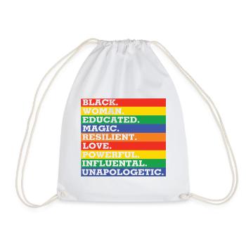 Motivational rainbow color combination - Drawstring Bag - white - Front