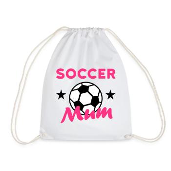 Soccer mum (stars, football) - Drawstring Bag - white - Front