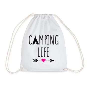 Camping Life - Drawstring Bag - white - Front