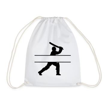 Cricket own name banner - Drawstring Bag - white - Front