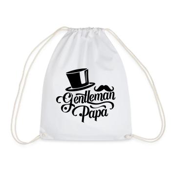 Stilvolles Design: 'Gentleman Papa - Turnbeutel - Weiß - Vorne
