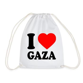 I love gaza - Drawstring Bag - white - Front