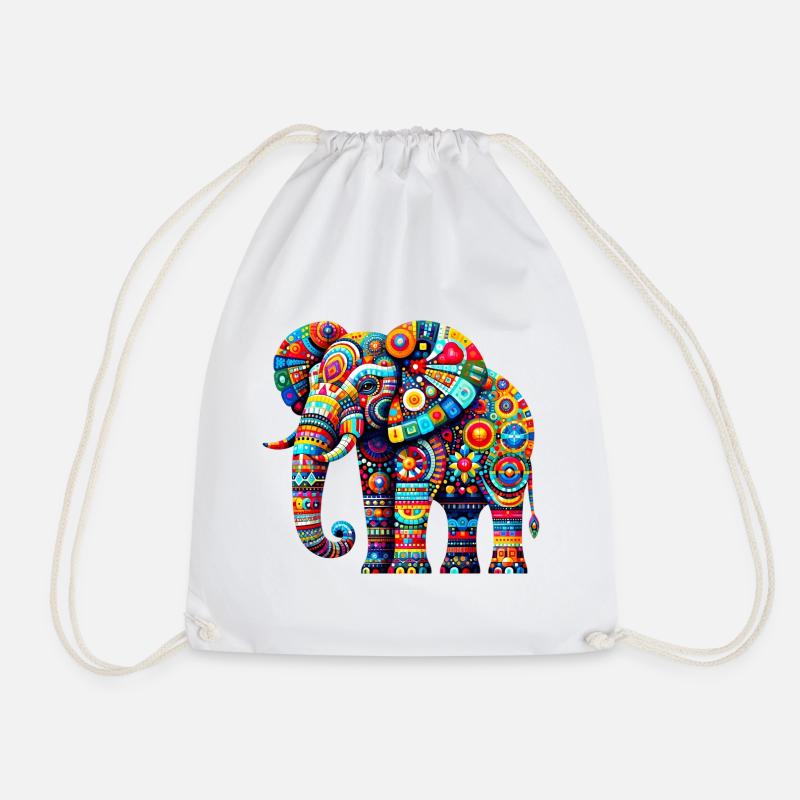 Elefant - Turnbeutel - Weiß