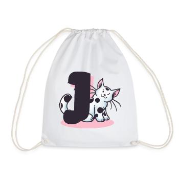 Lettre Chat J - Sac de sport léger - blanc - Devant