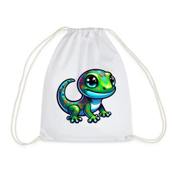 Gecko - Turnbeutel - Weiß - Vorne