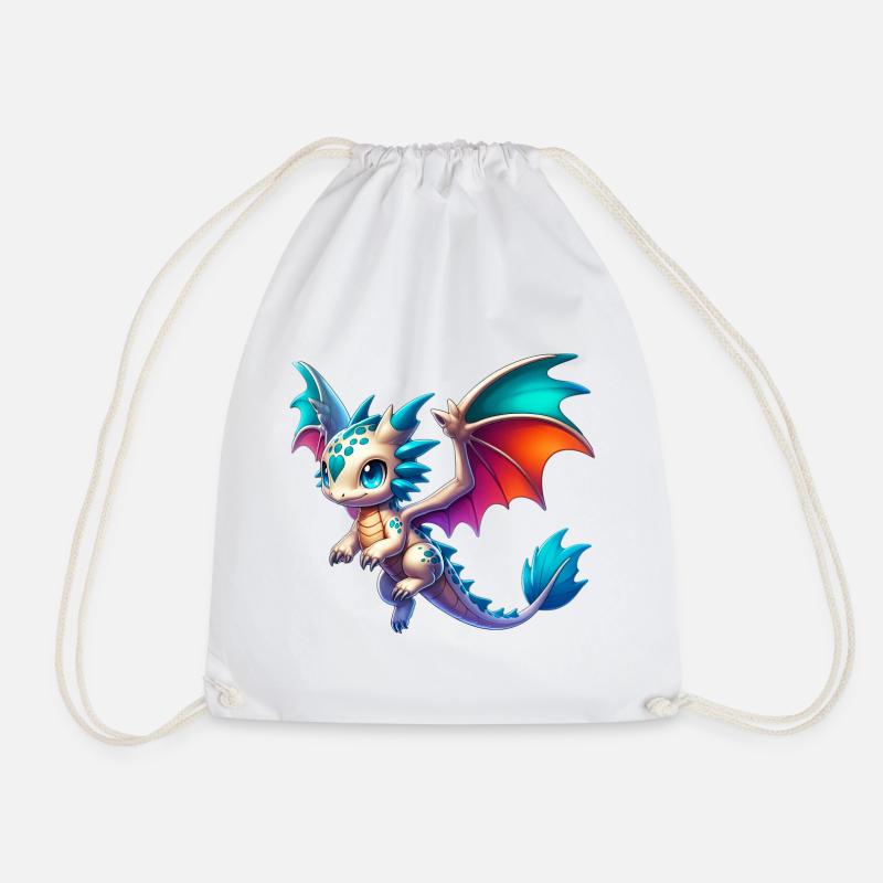 Drache - Turnbeutel - Weiß