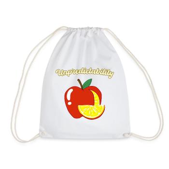 Unpredictability Apple Lemon Motivational Design - Drawstring Bag - white - Front