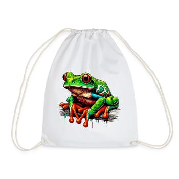 Frog - Drawstring Bag - white - Front