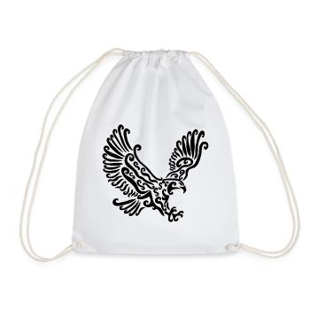 Black Eagle - Drawstring Bag - white - Front