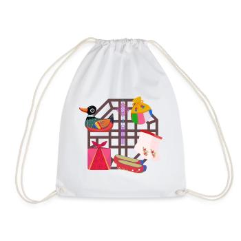 Tradition coréenne – Canard mandarin et symboles - Sac de sport léger - blanc - Devant