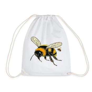 bumblebees - Drawstring Bag - white - Front