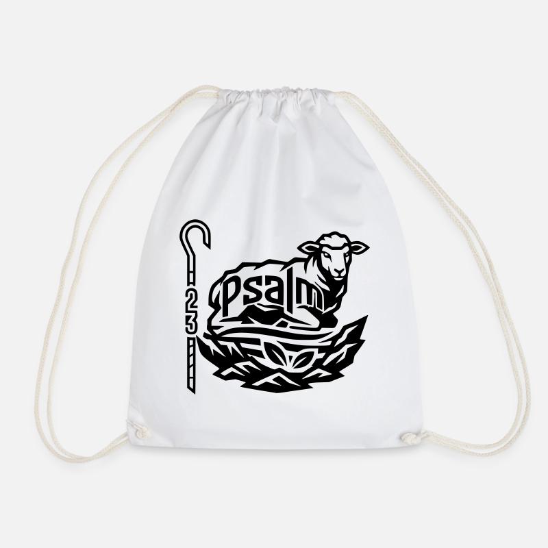 Psalm 23 - Drawstring Bag - white