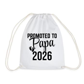 Promoted to Dad 2026 – Father-to-be Design - Drawstring Bag - white - Front
