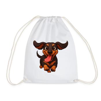 Dachshund joy, race, best friend, owner - Drawstring Bag - white - Front