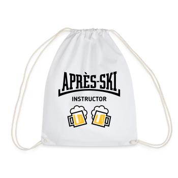 Après-Ski Instructor (Bier Apres Ski Konkav POS3C) - Turnbeutel - Weiß - Vorne