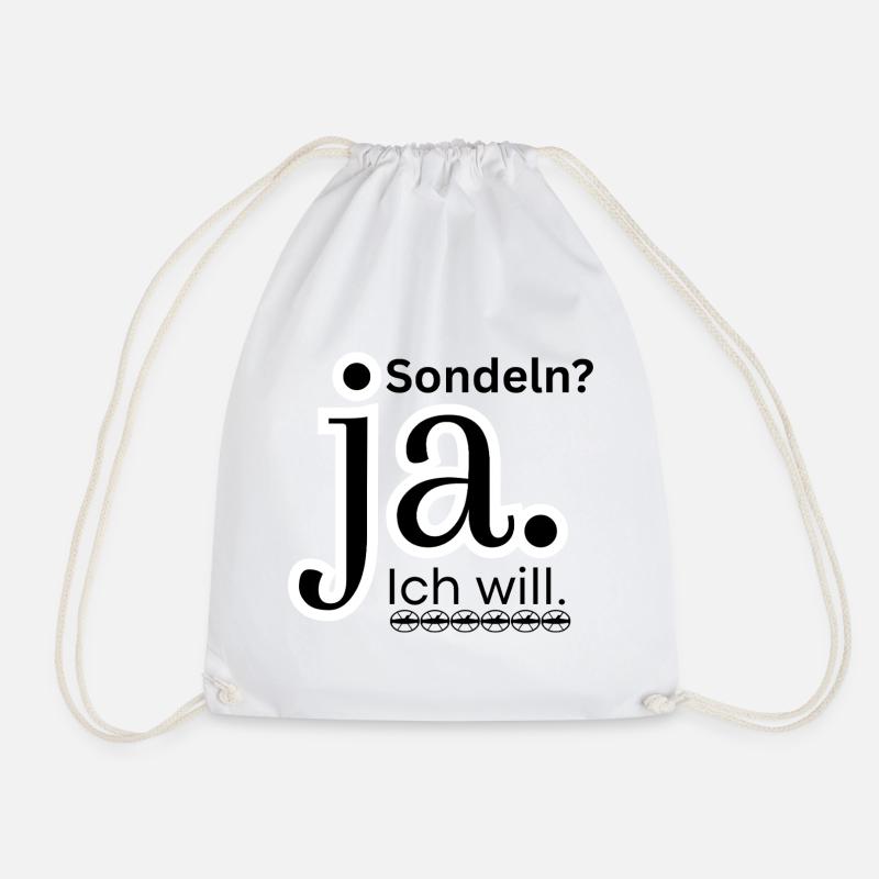 Sondeln_ja-I-want to - Drawstring Bag - white