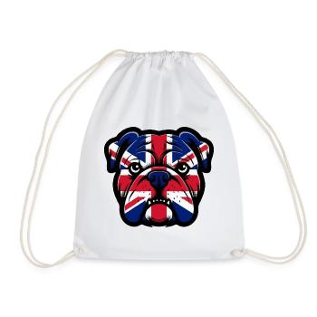 Union Jack Bulldoggen-Porträt - Turnbeutel - Weiß - Vorne