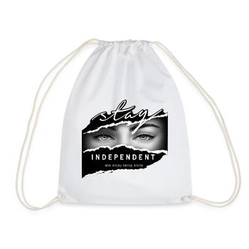 Stay Independent Augen Streetwear Design - Turnbeutel - Weiß - Vorne