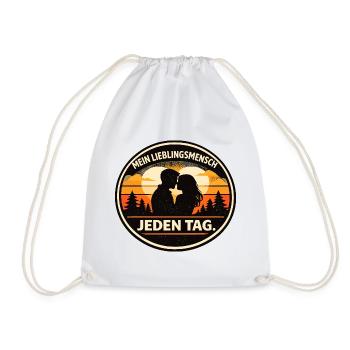 My favorite person, love every day - Drawstring Bag - white - Front