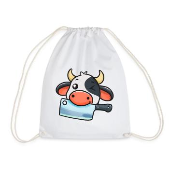 Chef vache avec couperet - Sac de sport léger - blanc - Devant