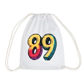 89 Number Colorful - Drawstring Bag - white - Front
