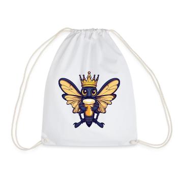 Dragonfly Beer King - Drawstring Bag - white - Front