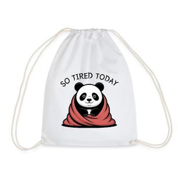 Panda Cuddle Dream Under Blanket - Drawstring Bag - white - Front