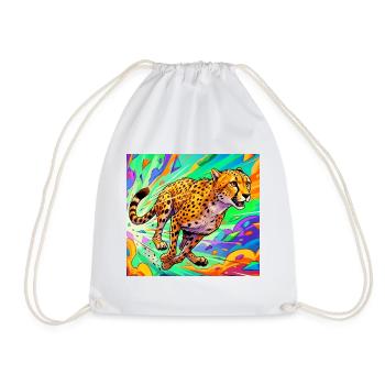 cheetah - Drawstring Bag - white - Front