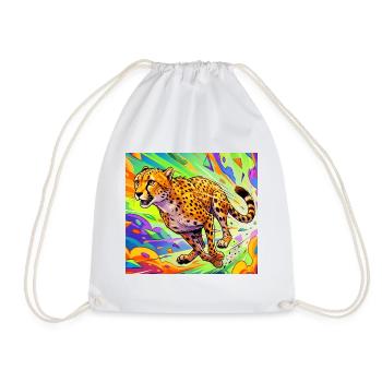 cheetah - Drawstring Bag - white - Front