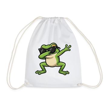Dabbing Frog - Drawstring Bag - white - Front