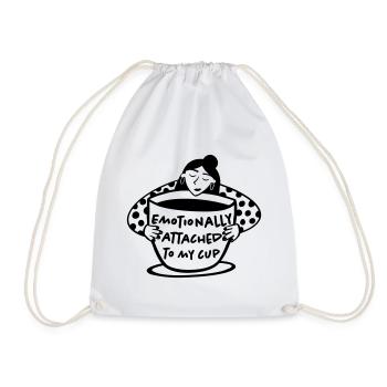 Emotionally attached to my cup - Drawstring Bag - white - Front