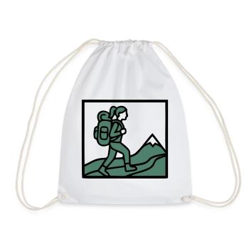 Wanderin Rucksack Berge Wandern Frauen Wanderlust - Turnbeutel - Weiß - Vorne