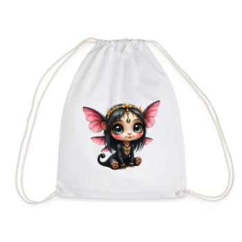Chibi-Schmetterlingsfee mit Juwelen - Turnbeutel - Weiß - Vorne