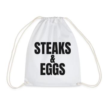 STEAK ET ŒUFS | T-shirt Carnivore | Petit-déjeuner de Ch - Sac de sport léger - blanc - Devant