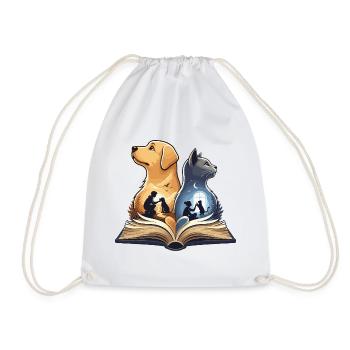 Paw friendship in the book - Drawstring Bag - white - Front