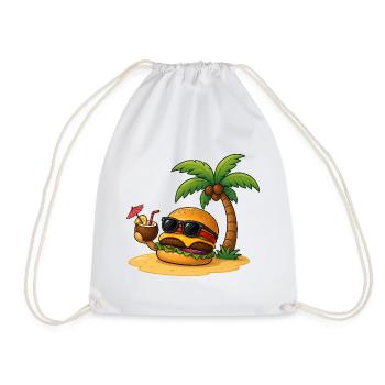 Manger des burgers Paradis de la restauration rapide en été - Sac de sport léger - blanc - Devant
