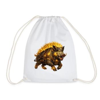 Gullinborsti – The Golden Boar of the Vikings - Drawstring Bag - white - Front
